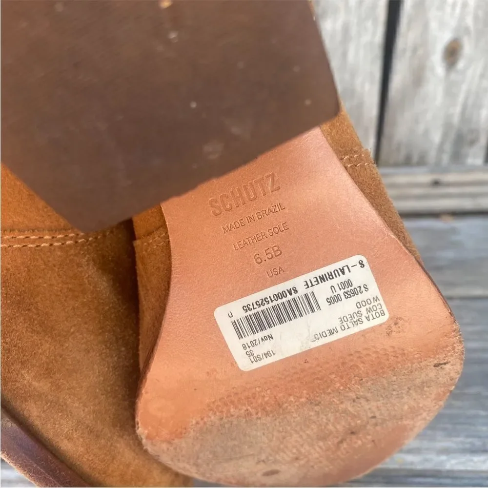 Schutz Laurinete suede Western Booties in brown size 6.5